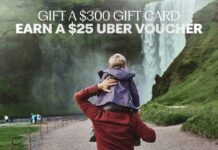 Buy $300 Delta gift card & get $25 Uber gift card free; stack with +5 Amex Offer Delta Uber gift card deal