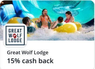 Great Wolf Lodge Chase Offer 15% back