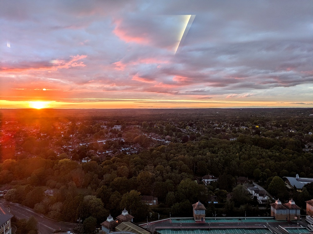 Hilton Woking, England - Sunset view from the lounge
