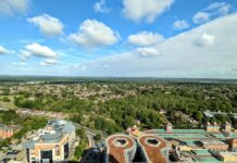Hotel review: Hilton Woking, England Hilton Woking, England breakfast - View from OXBO restaurant