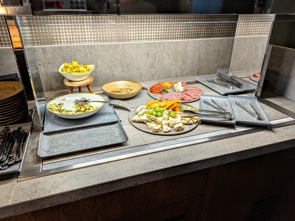 Hilton Woking executive lounge - Salad, cheese, & meats