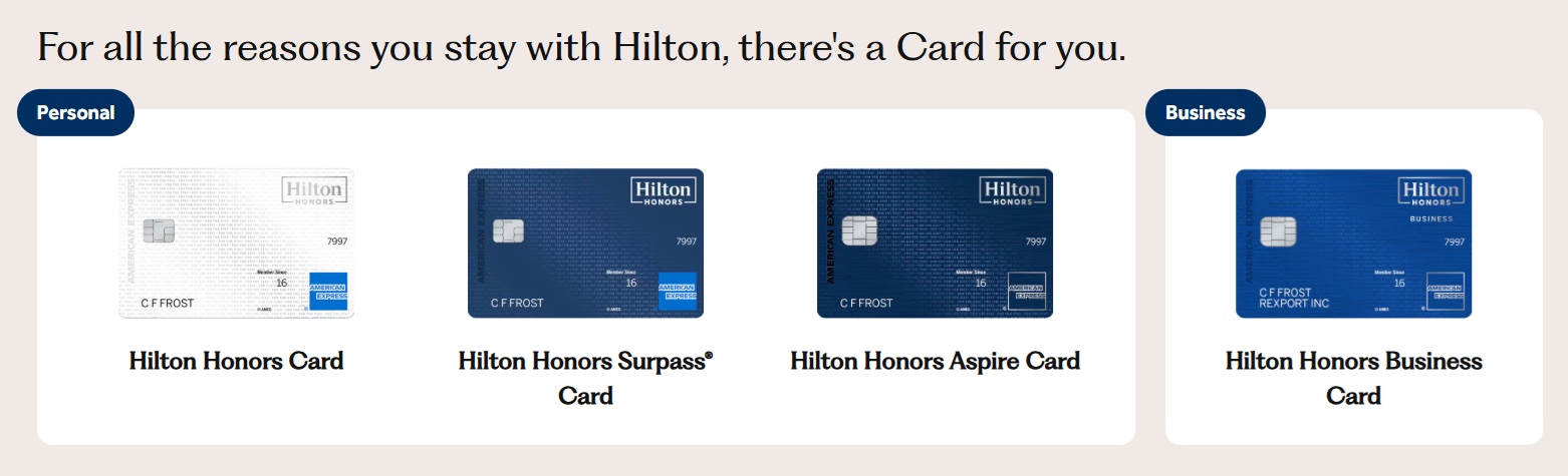 Hilton credit cards