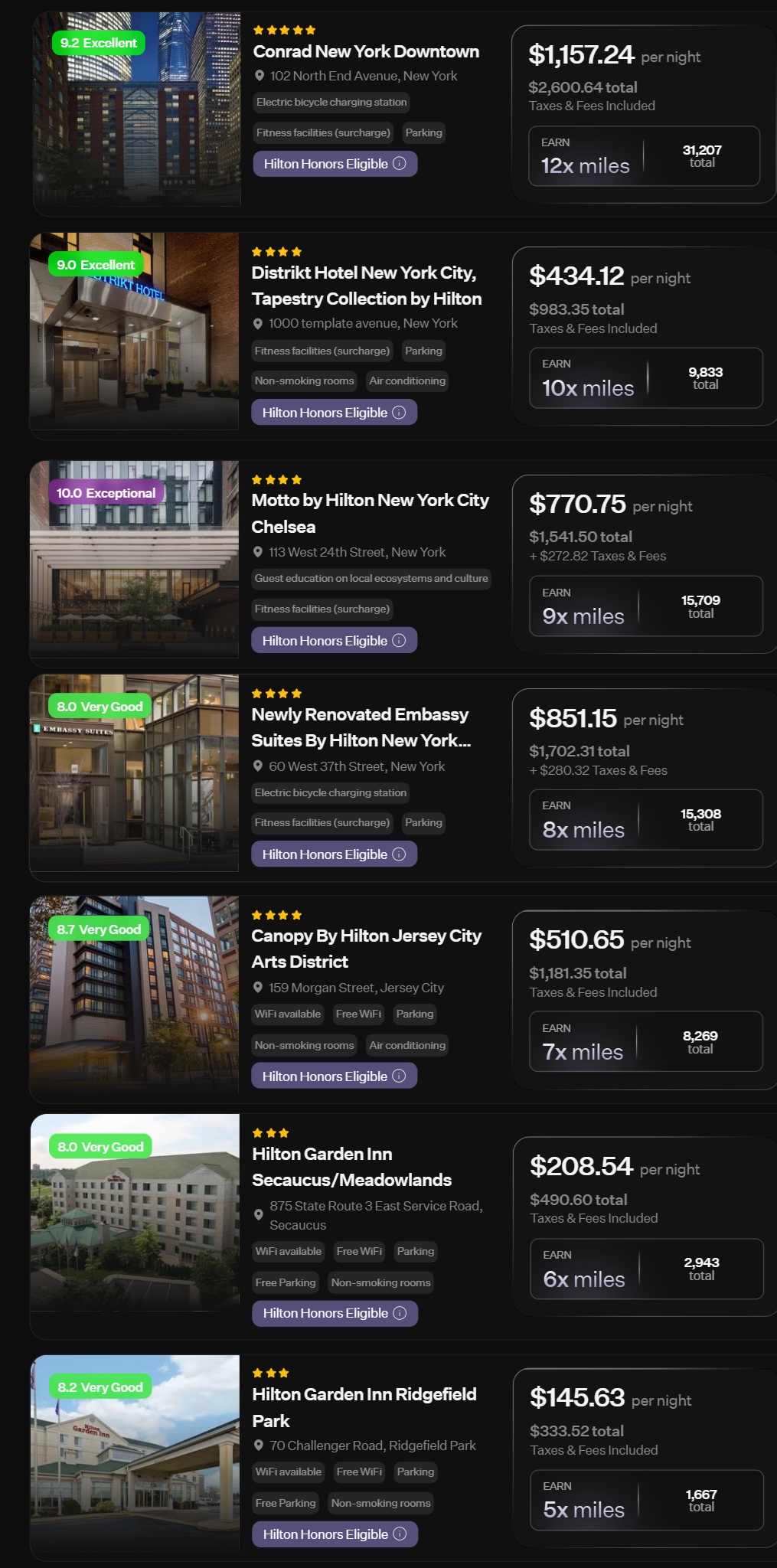 Rove Miles Hilton options
