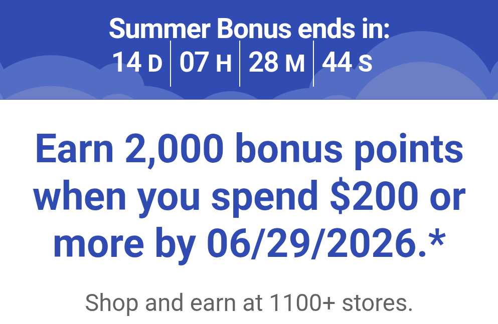 Southwest shopping portal promotion 2,000 bonus Rapid Rewards points