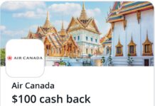 Get $100 back on $1K+ spend with Air Canada Chase Offer (should work with Aeroplan award taxes & fees) Air Canada Chase Offer 10% back