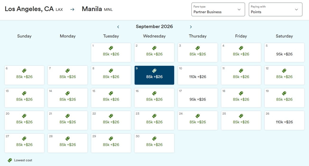 Alaska Airlines Atmos Rewards Philippines Airlines LAX-MNL business class