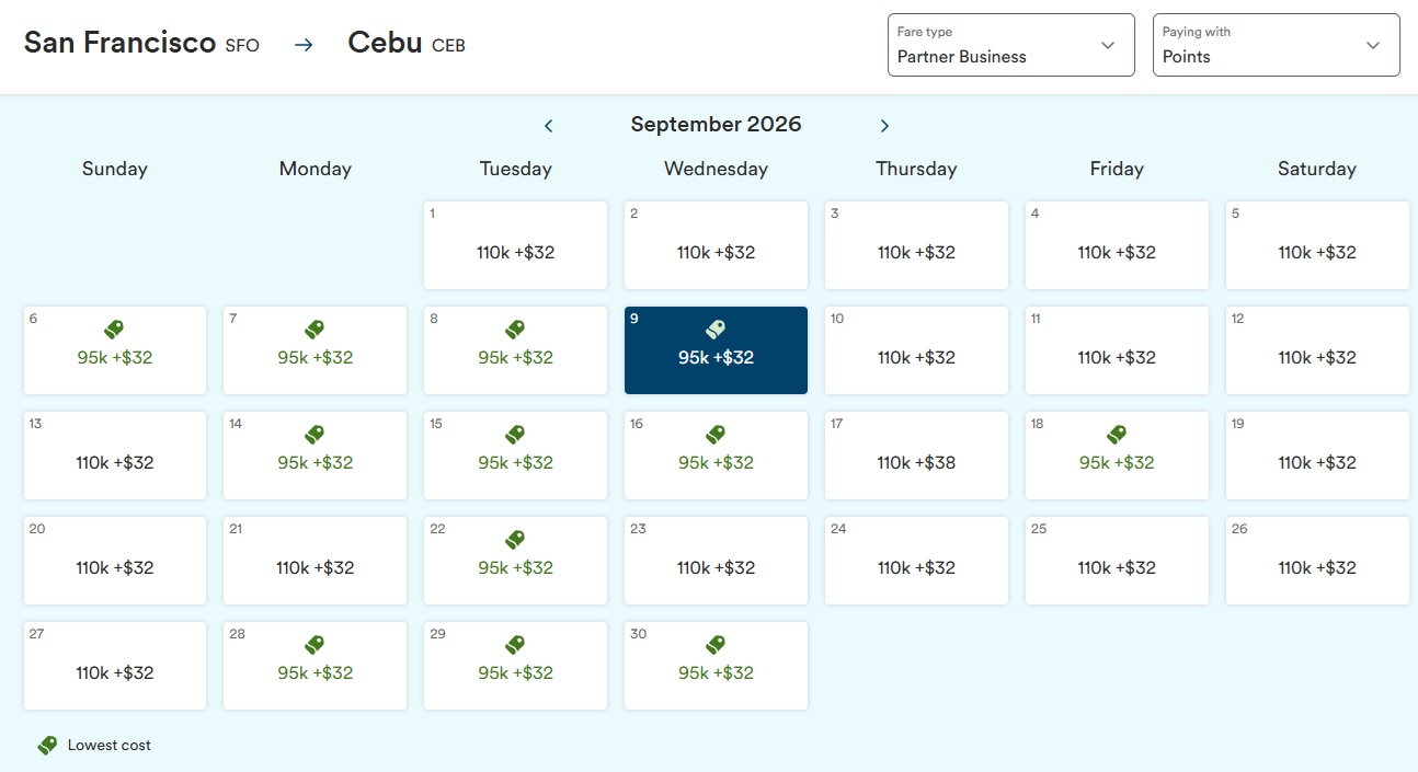 Alaska Airlines Atmos Rewards Philippines Airlines SFO-CEB business class