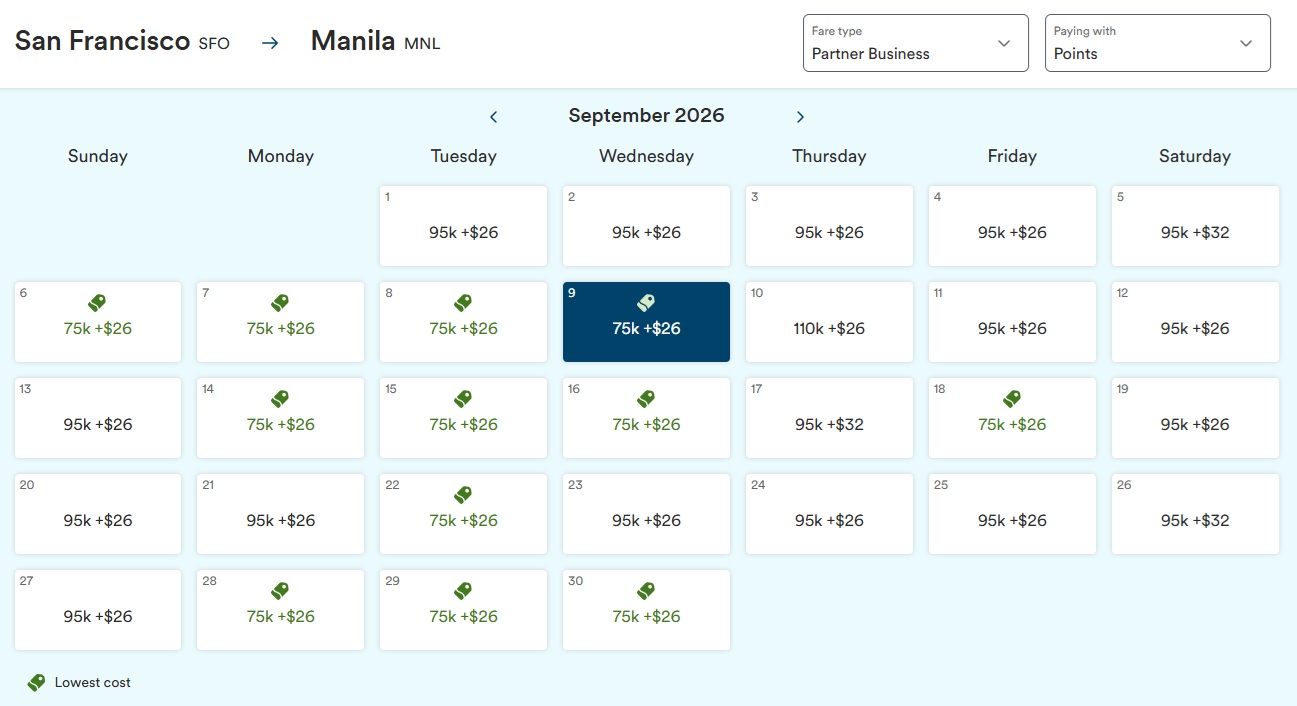 Alaska Airlines Atmos Rewards Philippines Airlines SFO-MNL business class