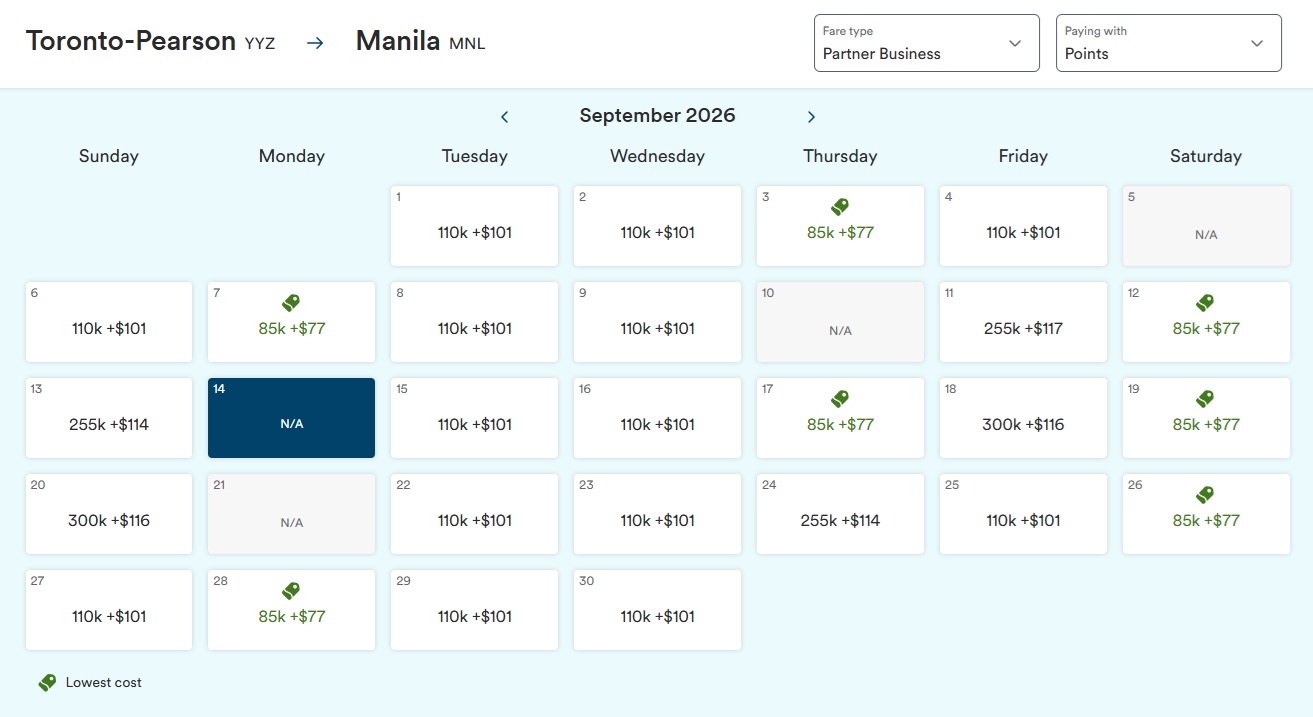Alaska Airlines Atmos Rewards Philippines Airlines YYZ-MNL business class