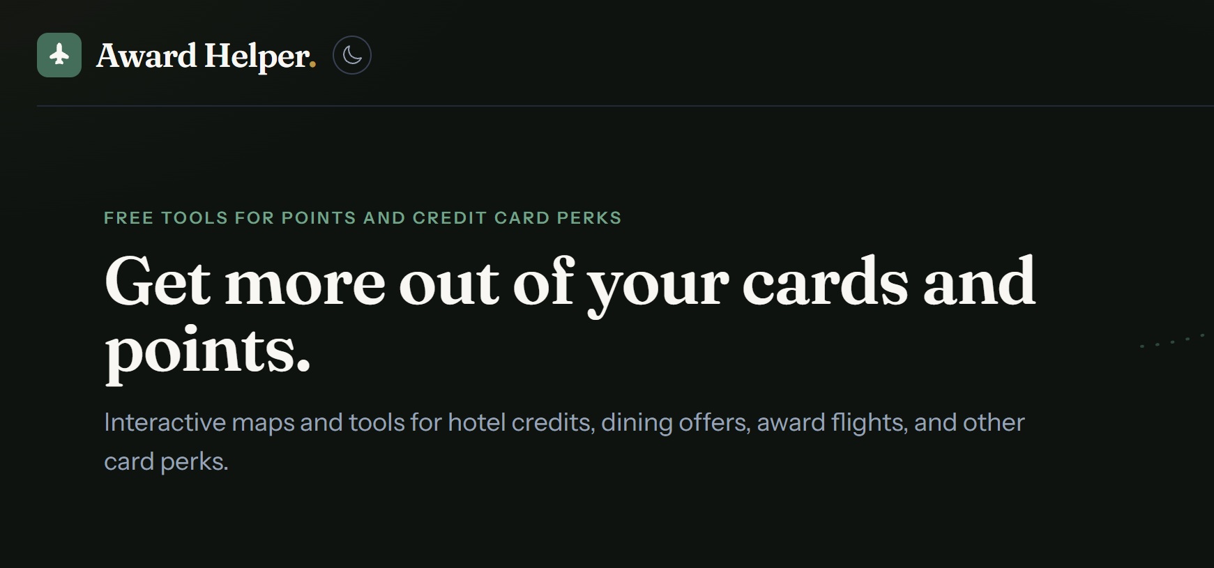 AwardHelper: An awesome tool for finding places to use premium credit card benefits