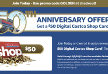 Get $50 in Costco Cash with purchase of a new membership
