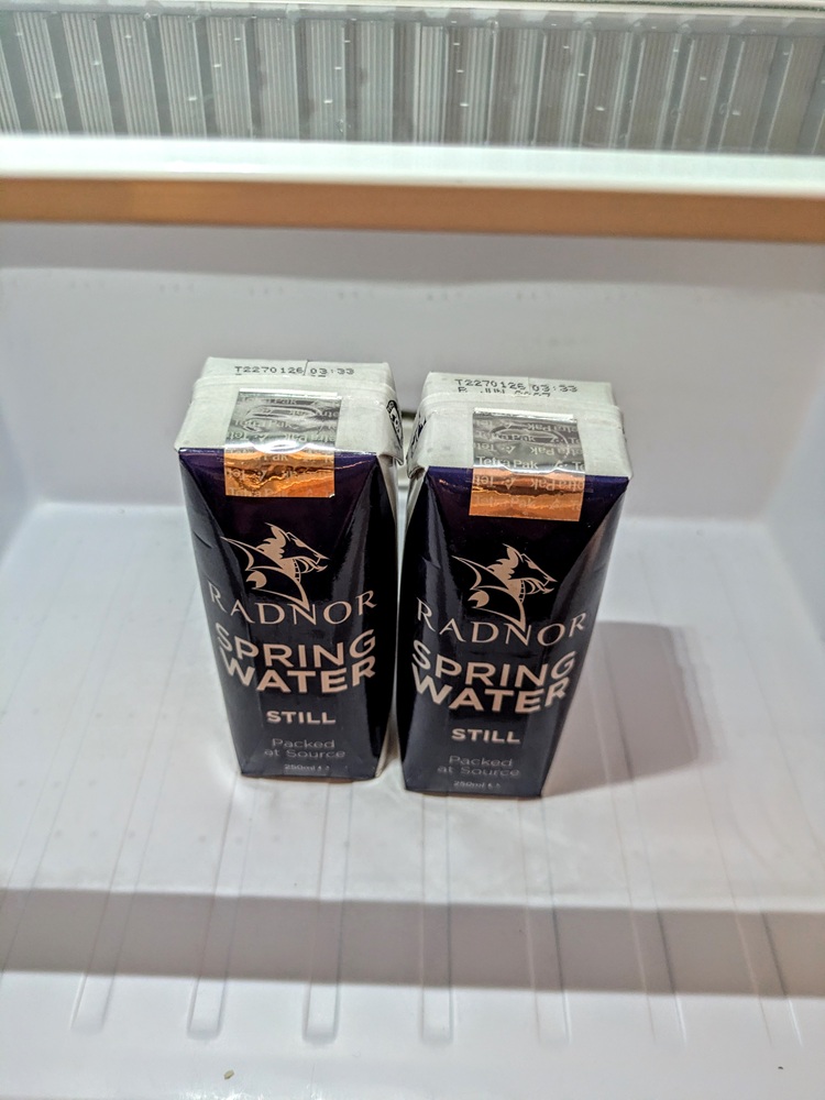 Glasgow Marriott, Scotland - Complimentary water in mini fridge