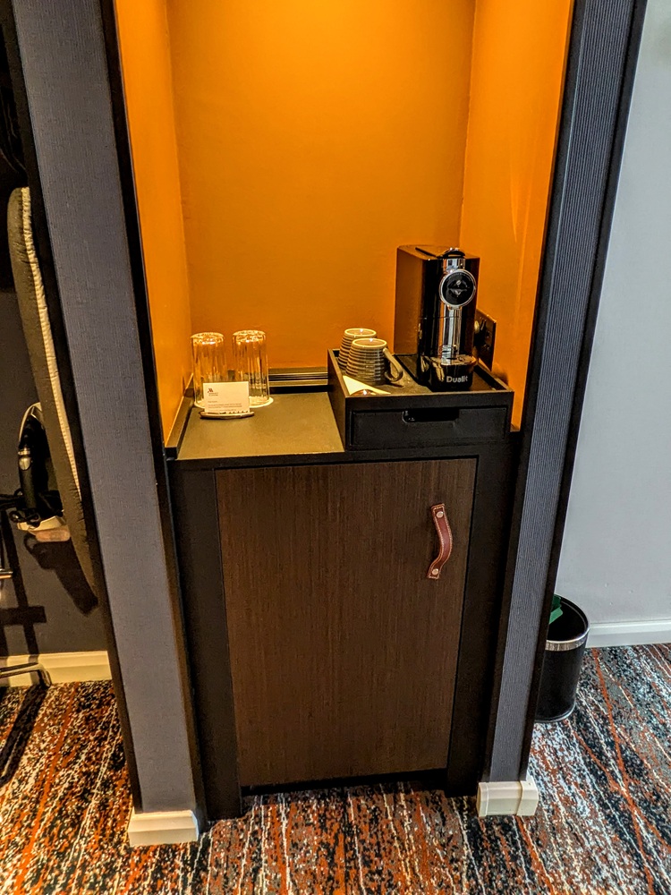 Glasgow Marriott, Scotland - Mini fridge and coffee maker