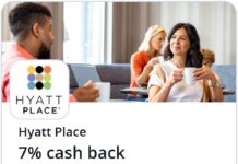 Hyatt Place Chase Offer: Get 7% back on $100-$714 spend Hyatt Place Chase Offer 7% statement credit