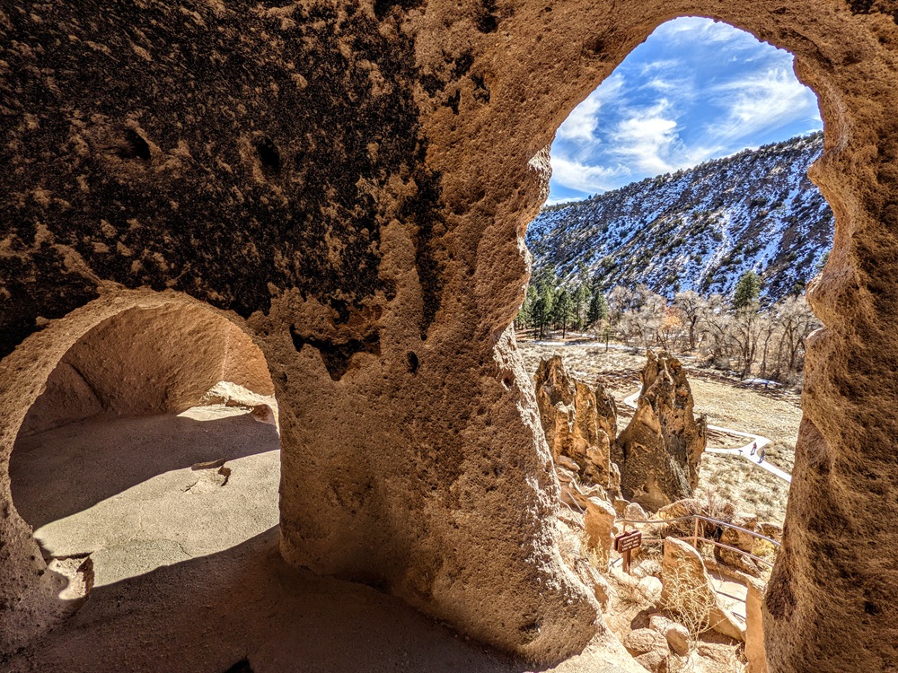 Inside one of the cliff dwellings at Bandelier National Monument
