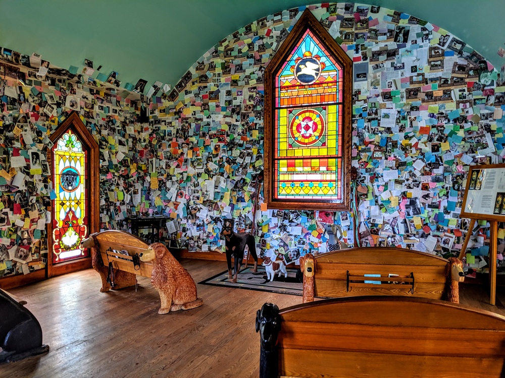 Inside the Dog Chapel at Dog Mountain, VT