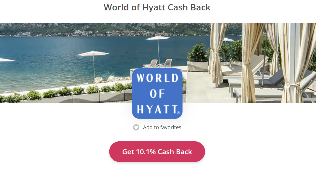 Earn 10% back on Hyatt stays with TopCashback