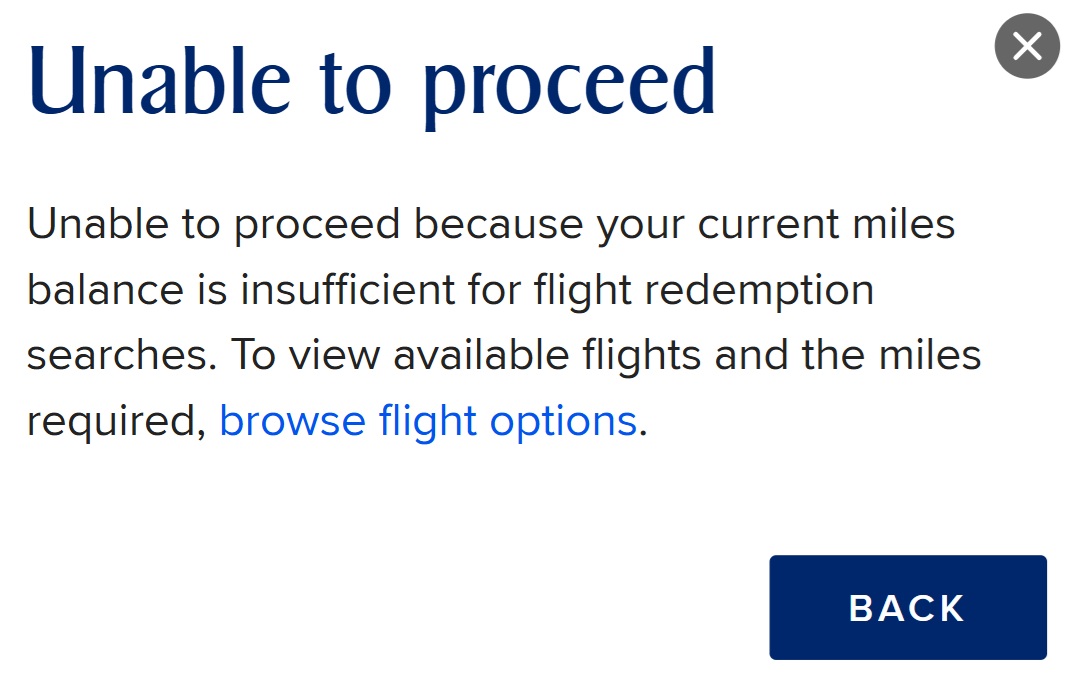 Singapore Airlines insufficient miles