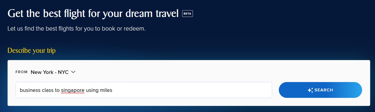 Singapore Airlines search request