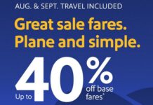 Southwest sale up to 40% off base fares