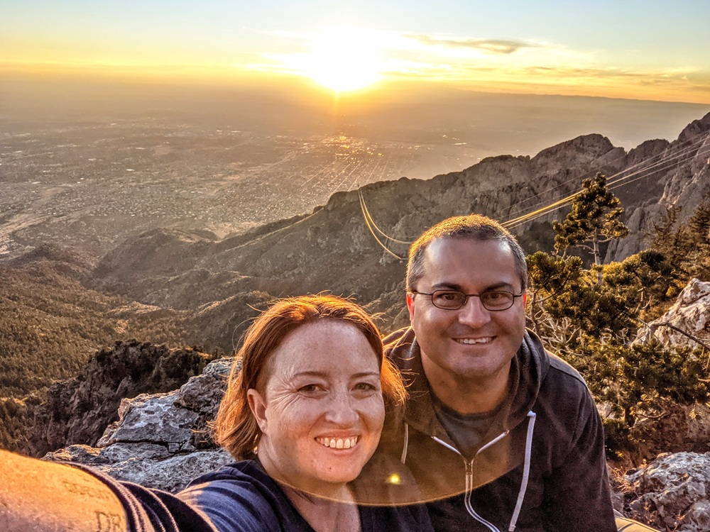 Sunset selfie on Sandia Peak