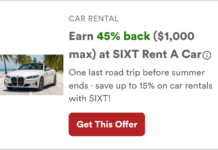 Capital One Shopping/Offers: Earn up to 70% / 35X on Sixt car rentals Capital One Shopping Sixt 45% cashback