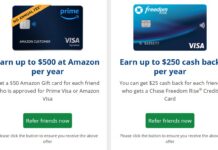 Chase referrals from Amazon Prime Visa, Amazon Visa, & Freedom Rise