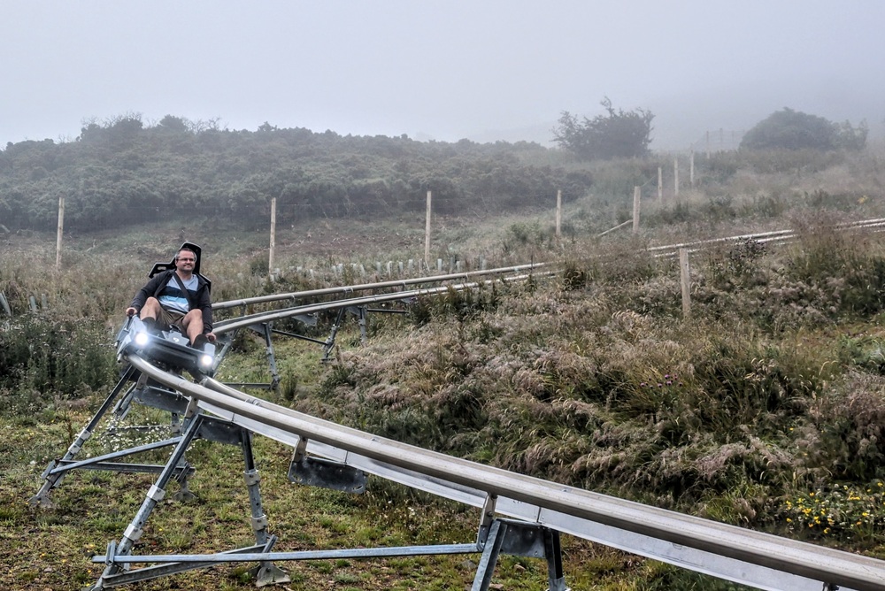 Me riding the Alpine Coaster in Scotland