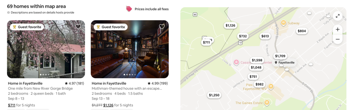 Airbnb map