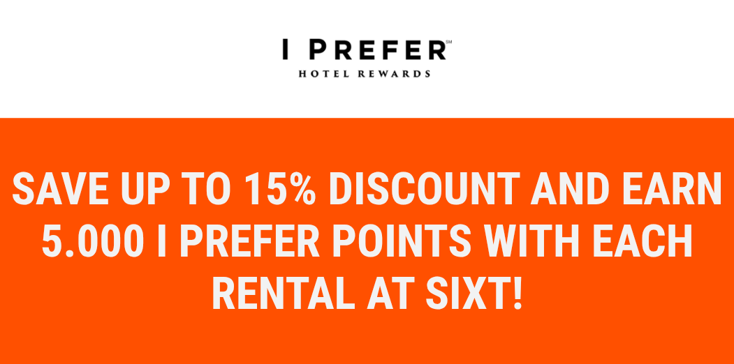 Earn 5K bonus I Prefer points when renting from Sixt